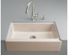 Kohler Dickinson K-6546-4U-55 Innocent Blush Undercounter Kitchen Sink with Four-Hole Oversized Centers and Apron-Front