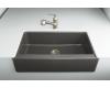 Kohler Dickinson K-6546-4U-58 Thunder Grey Undercounter Kitchen Sink with Four-Hole Oversized Centers and Apron-Front