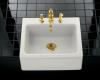 Kohler Alcott K-6573-3-0 White Tile-In Kitchen Sink with Three-Hole Faucet Drilling and Apron-Front