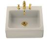 Kohler Alcott K-6573-3-47 Almond Tile-In Kitchen Sink with Three-Hole Faucet Drilling and Apron-Front