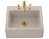 Kohler Alcott K-6573-3-55 Innocent Blush Tile-In Kitchen Sink with Three-Hole Faucet Drilling and Apron-Front