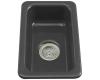 Kohler Iron/Tones K-6586-7 Black Black 12" x 18-3/4" Self-Rimming or 9" x 15-3/4" Undermount Kitchen Sink