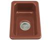 Kohler Iron/Tones K-6586-R1 Roussillon Red 12" x 18-3/4" Self-Rimming or 9" x 15-3/4" Undermount Kitchen Sink