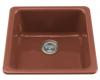 Kohler Iron/Tones K-6587-R1 Roussillon Red 20-7/8" x 20-7/8" Self-Rimming or 17-7/8" x 17-7/8" Undermount Kitchen Sink