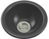 Kohler Iron/Tones K-6588-7 Black Black 14-1/2" Diameter Self-Rimming or 11-1/2" Diameter Undermount Kitchen Sink