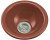 Kohler Iron/Tones K-6588-R1 Roussillon Red 14-1/2" Diameter Self-Rimming or 11-1/2" Diameter Undermount Kitchen Sink