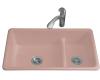 Kohler Iron/Tones K-6625-45 Wild Rose Smart Divide Self-Rimming Or Undercounter Kitchen Sink