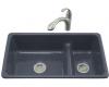 Kohler Iron/Tones K-6625-52 Navy Smart Divide Self-Rimming Or Undercounter Kitchen Sink