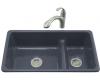 Kohler Iron/Tones K-6625-52 Navy Smart Divide Self-Rimming Or Undercounter Kitchen Sink