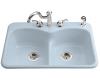 Kohler Langlade K-6626-2-6 Skylight Smart Divide Self-Rimming Kitchen Sink with Two-Hole Faucet and Accessory Hole Drillings