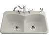 Kohler Langlade K-6626-3F-95 Ice Grey Smart Divide Self-Rimming Kitchen Sink with Single-Hole Faucet and Two Accessory Hole Drillings