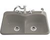 Kohler Langlade K-6626-3F-K4 Cashmere Smart Divide Self-Rimming Kitchen Sink with Single-Hole Faucet and Two Accessory Hole Drillings