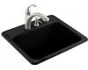 Kohler Glen Falls K-6663-1-7 Black Black Self-Rimming Utility Sink with One-Hole Faucet Drilling