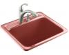 Kohler Glen Falls K-6663-1-R1 Roussillon Red Self-Rimming Utility Sink with One-Hole Faucet Drilling