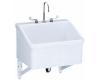 Kohler Hollister K-12794-0 White Utility Sink with Three-Hole Faucet Drilling