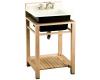 Kohler Bayview K-6608-2P-NY Dune Wood Stand Utility Sink with Two-Hole Faucet Drilling In Backsplash