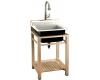 Kohler Bayview K-6608-3P-NY Dune Wood Stand Utility Sink with Three-Hole Faucet Drilling On Top Of Backsplash