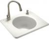 Kohler Tandem K-6654-2-FP Caviar Self-Rimming Cast Iron Utility Sink