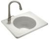 Kohler Tandem K-6654-3L-FP Caviar Self-Rimming Cast Iron Utility Sink