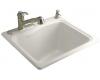 Kohler River Falls K-6657-1-FP Caviar Self-Rimming Sink with Single-Hole Faucet Drilling