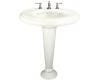 Kohler Revival K-2000-1-0 White Pedestal Lavatory with Transitional Pedestal and Single-Hole Faucet Drilling