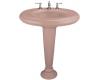 Kohler Revival K-2000-1-45 Wild Rose Pedestal Lavatory with Transitional Pedestal and Single-Hole Faucet Drilling