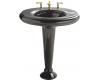 Kohler Revival K-2000-10-58 Thunder Grey Pedestal Lavatory with Transitional Pedestal and 10" Centers