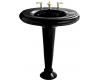 Kohler Revival K-2000-10-7 Black Black Pedestal Lavatory with Transitional Pedestal and 10" Centers
