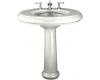 Kohler Revival K-2002-1-0 White Lavatory with Traditional Pedestal and Single-Hole Faucet Drilling