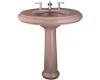 Kohler Revival K-2002-1-45 Wild Rose Lavatory with Traditional Pedestal and Single-Hole Faucet Drilling