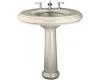 Kohler Revival K-2002-1-47 Almond Lavatory with Traditional Pedestal and Single-Hole Faucet Drilling