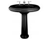 Kohler Revival K-2002-10-7 Black Black Lavatory with Traditional Pedestal and 10" Centers