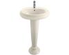 Kohler Revival K-2011-1-S1 Biscuit Satin Transitional Pedestal Lavatory with Single-Hole Faucet Drilling