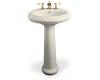 Kohler Revival K-2013-1-S1 Biscuit Satin Traditional Pedestal Lavatory with Single-Hole Faucet Drilling