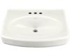 Kohler Pinoir K-2028-1L-0 White Lavatory Basin with Single-Hole Faucet Drilling and Left-Hand Soap/Lotion Dispenser