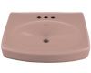 Kohler Pinoir K-2028-1L-45 Wild Rose Lavatory Basin with Single-Hole Faucet Drilling and Left-Hand Soap/Lotion Dispenser