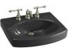 Kohler Pinoir K-2028-1L-7 Black Black Lavatory Basin with Single-Hole Faucet Drilling and Left-Hand Soap/Lotion Dispenser