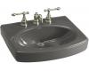 Kohler Pinoir K-2028-1R-58 Thunder Grey Lavatory Basin with Single-Hole Faucet Drilling and Right-Hand Soap/Lotion Dispenser