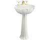 Kohler Anatole K-2099-1-S2 White Satin Pedestal Lavatory with Single-Hole Faucet Drilling