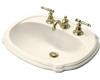 Kohler Portrait K-2189-1-S1 Biscuit Satin Self-Rimming Lavatory with Single-Hole Faucet Drilling