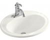 Kohler Pennington K-2196-1K-0 White Self-Rimming Lavatory with Single-Hole Faucet and Right-Hand Soap Dispenser Hole Drillings