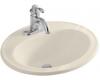 Kohler Pennington K-2196-1L-47 Almond Self-Rimming Lavatory with Single-Hole Faucet and Left-Hand Soap Dispenser Hole Drillings