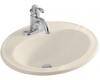 Kohler Pennington K-2196-1L-47 Almond Self-Rimming Lavatory with Single-Hole Faucet and Left-Hand Soap Dispenser Hole Drillings