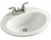 Kohler Pennington K-2196-4F-0 White Self-Rimming Lavatory with 4" Centers and Left-Hand Soap Dispenser Hole Drillings