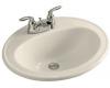 Kohler Pennington K-2196-4K-47 Almond Self-Rimming Lavatory with 4" Centers and Right-Hand Soap Dispenser Hole Drillings