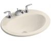 Kohler Pennington K-2196-8K-47 Almond Self-Rimming Lavatory with 8" Centers and Right-Hand Soap Dispenser Hole Drillings