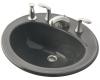 Kohler Pennington K-2196-8L-58 Thunder Grey Self-Rimming Lavatory with 8" Centers and Left-Hand Soap Dispenser Hole Drilling