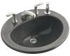 Kohler Pennington K-2196-8R-58 Thunder Grey Self-Rimming Lavatory with 8" Centers and Right-Hand Soap Dispenser Hole Drilling