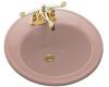 Kohler Brookline K-2202-1L-45 Wild Rose Self-Rimming Lavatory with Single-Hole Faucet and Left-Hand Soap Dispenser Hole Drillings