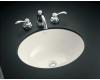 Kohler Caxton K-2205-G-45 Wild Rose Undercounter Lavatory with Glazed Underside, 17" X 14"